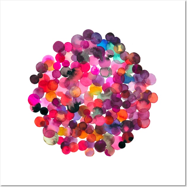 Overlapped Watercolor Dots Wall Art by ninoladesign